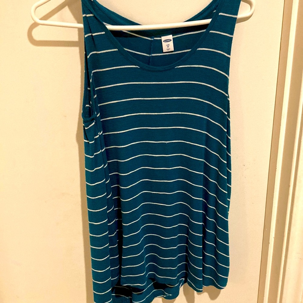 Teal flowy tank